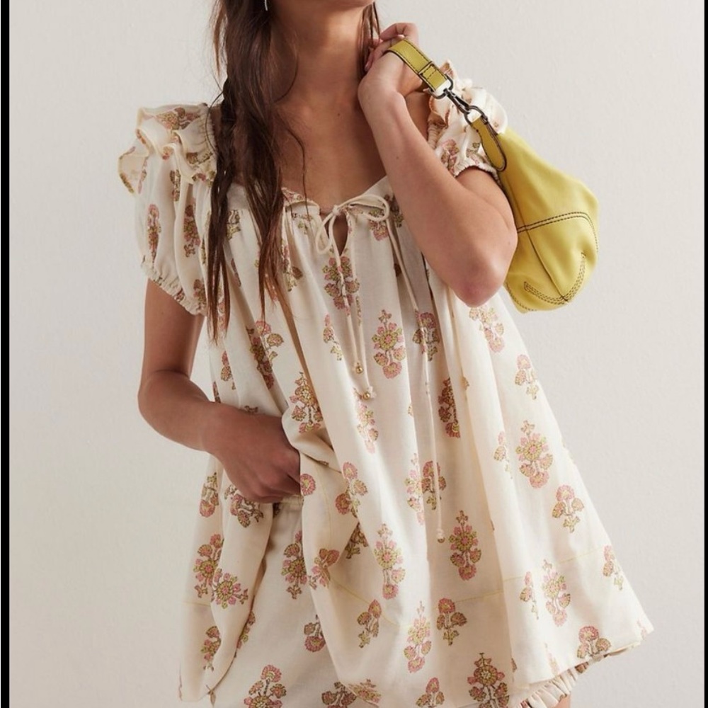 Free People Floral Tunic Top